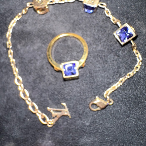 Louis Vuitton BO Pend. Gamble Azur Pendant, bracelet and ring. 5 piece set. - Picture 5 of 17